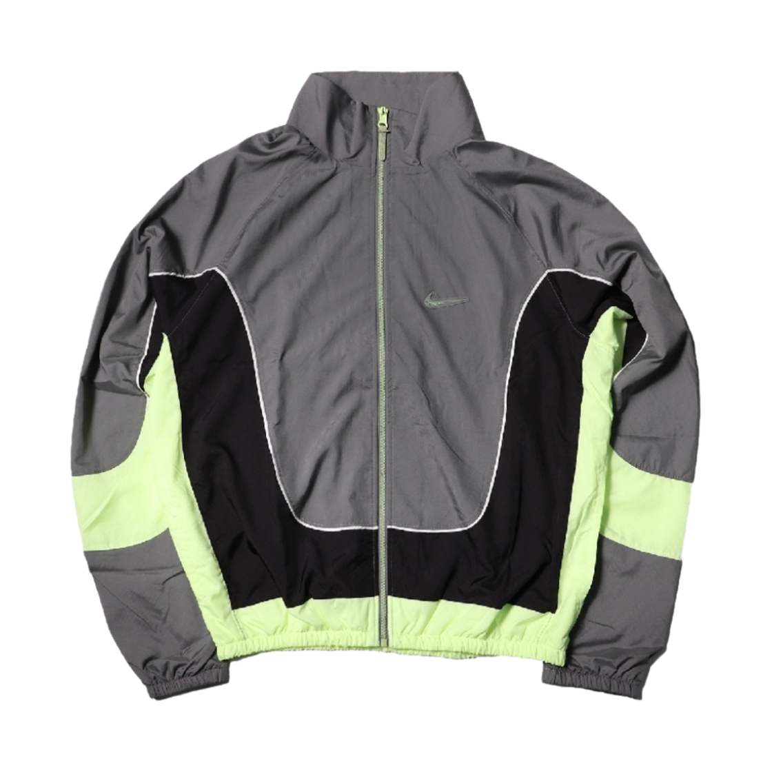 CV1932-084 Nike Throwback Basketball Jacket Smoke Grey Barely Volt - Asia