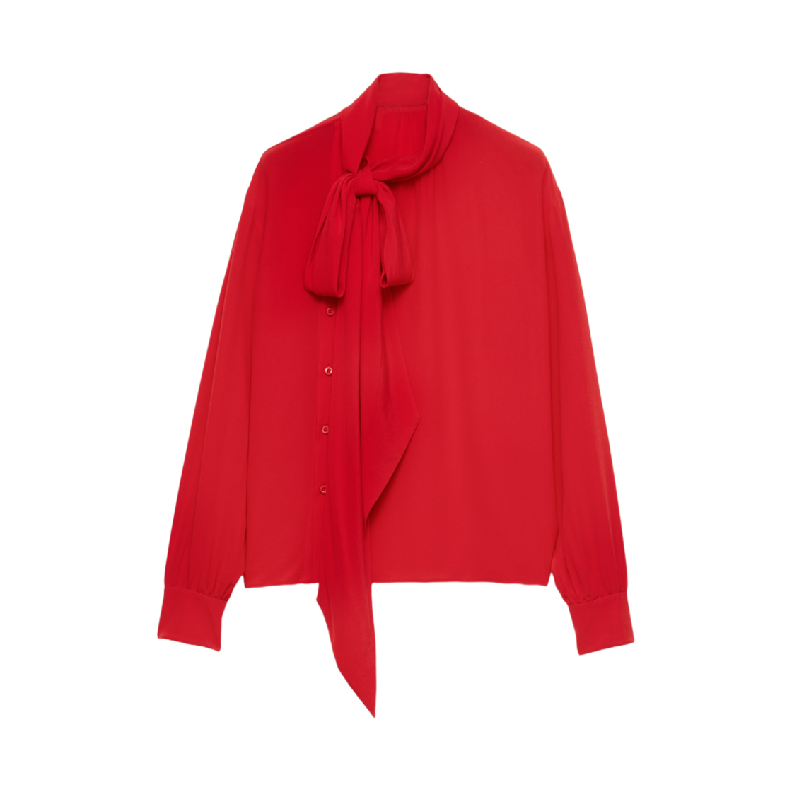 P420I-167C-F0011 (W) Prada Marocain Shirt Red