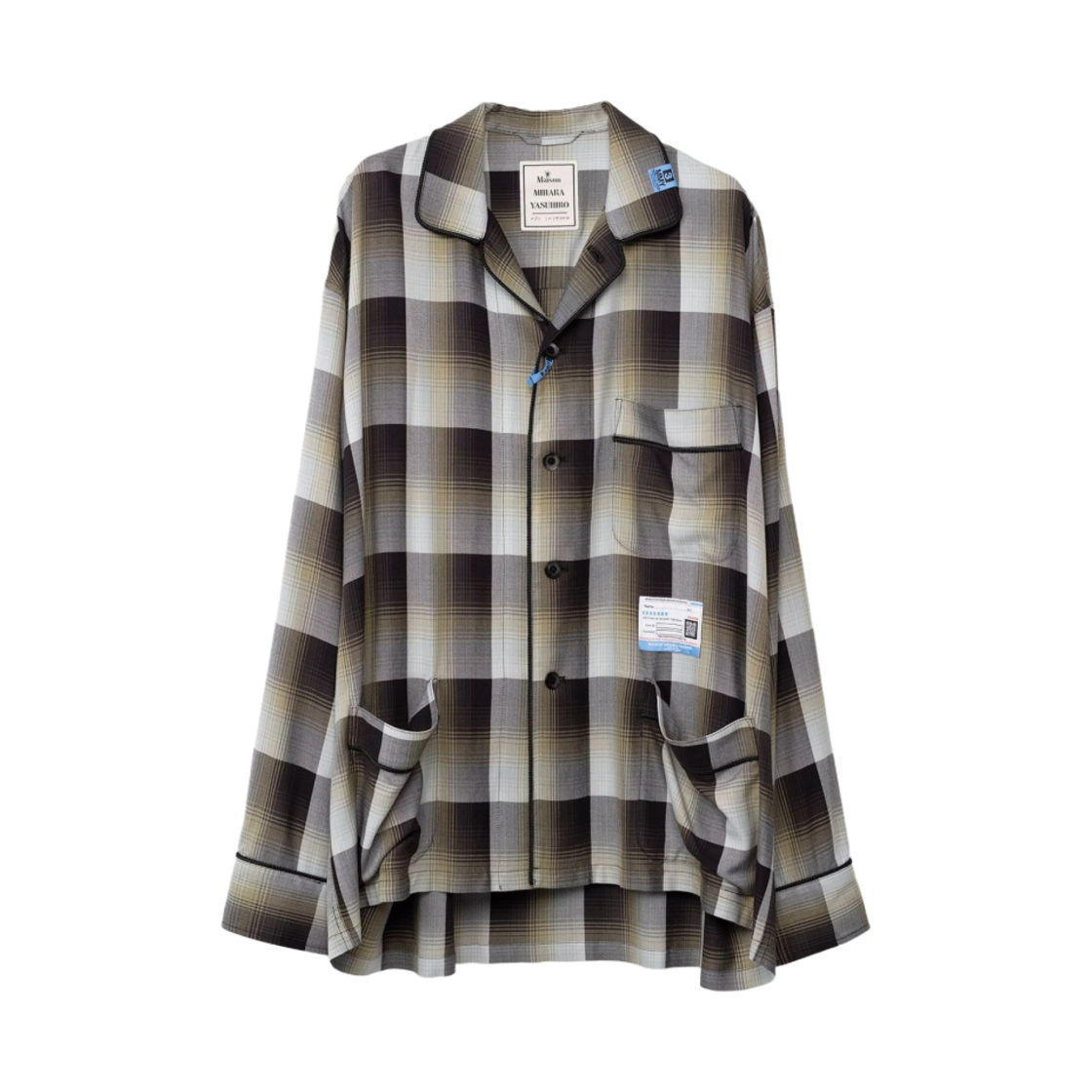 메종 미하라 야스히로 체크 파자마 셔츠 그린(Maison Mihara Yasuhiro Check Pyjama Shirt Green) - 1