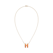 (W) Hermes Pop H Pendant Gold & Orange Soie