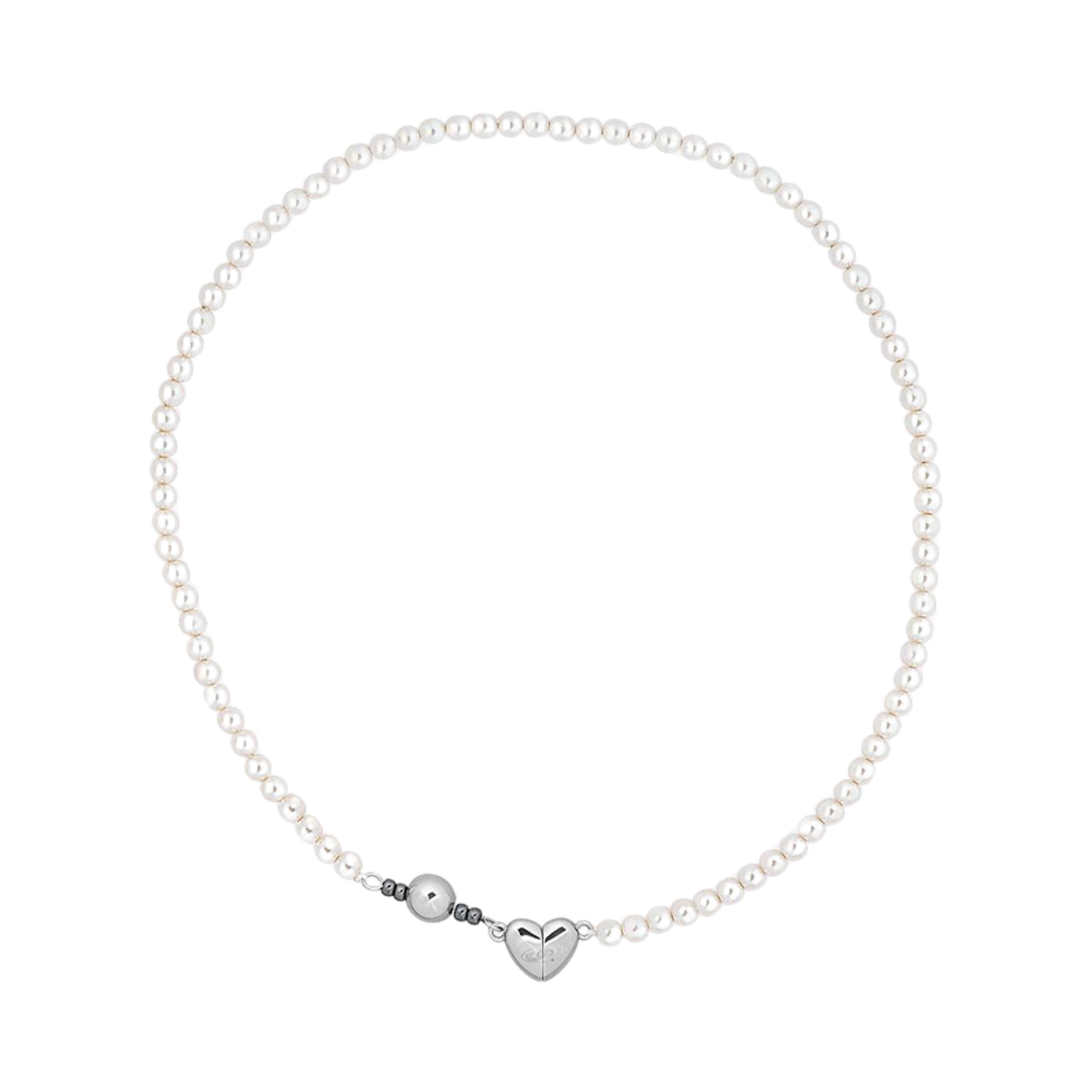 센티멍 넘버 435 하트 펄 네크리스 실버