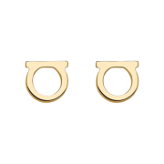 (W) Ferragamo Gancini Small Earrings Brass & Gold