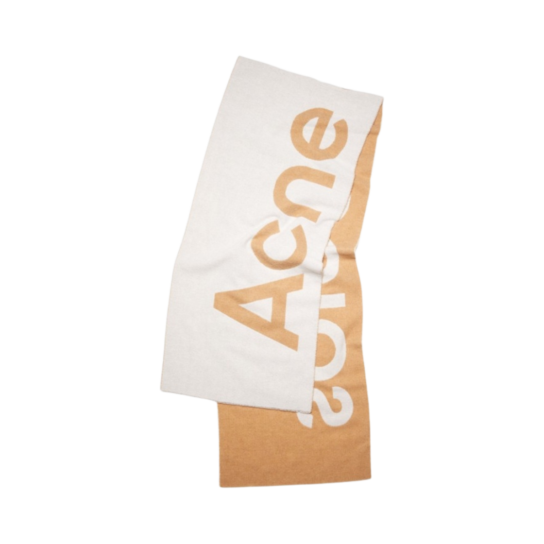 아크네 스튜디오 로고 자카드 머플러 오트 베이지 카멜(Acne Studios Logo Jacquard Muffler Oat Beige Camel) - 1