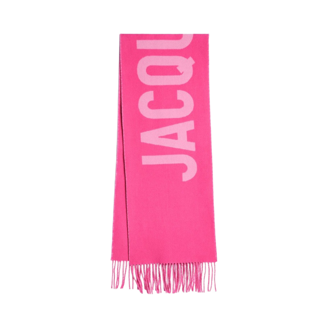 226AC435-5007-043 Jacquemus Lecharpe Fringe Logo Muffler Multi Pink