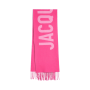 Jacquemus Lecharpe Fringe Logo Muffler Multi Pink