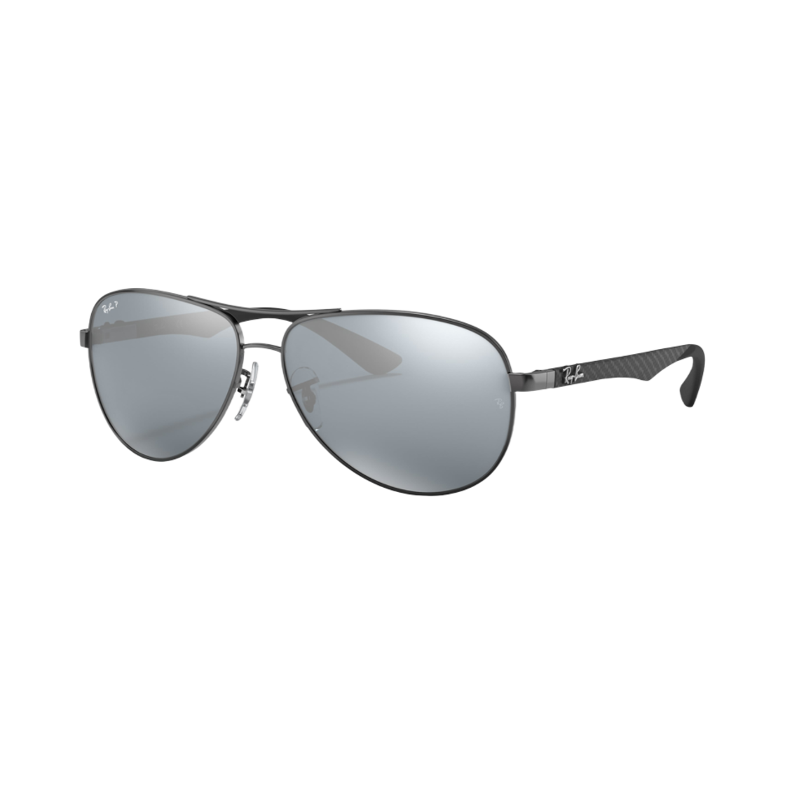 레이밴 카본 파이버 폴리쉬드 건 프레임 실버 미러 렌즈(Ray-Ban Carbon Fibre Polished Gunmetal Frame Silver Mirror Lenses) - 1