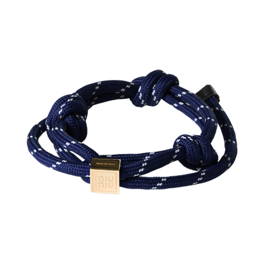 (W) 미우 미우 코드 브레이슬릿 발틱 블루((W) Miu Miu Cord Bracelet Baltic Blue) - 1