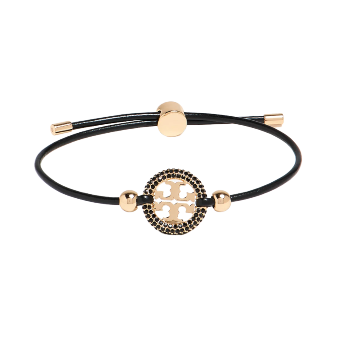 153675-701 (W) Tory Burch Miller Pave Slider Bracelet Black Gold