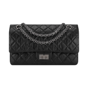 Chanel Medium 2.55 Handbag Aged Calfskin & Ruthenium Black