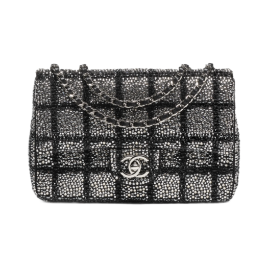 Chanel Evening Bag Strass & Silver Black Silver
