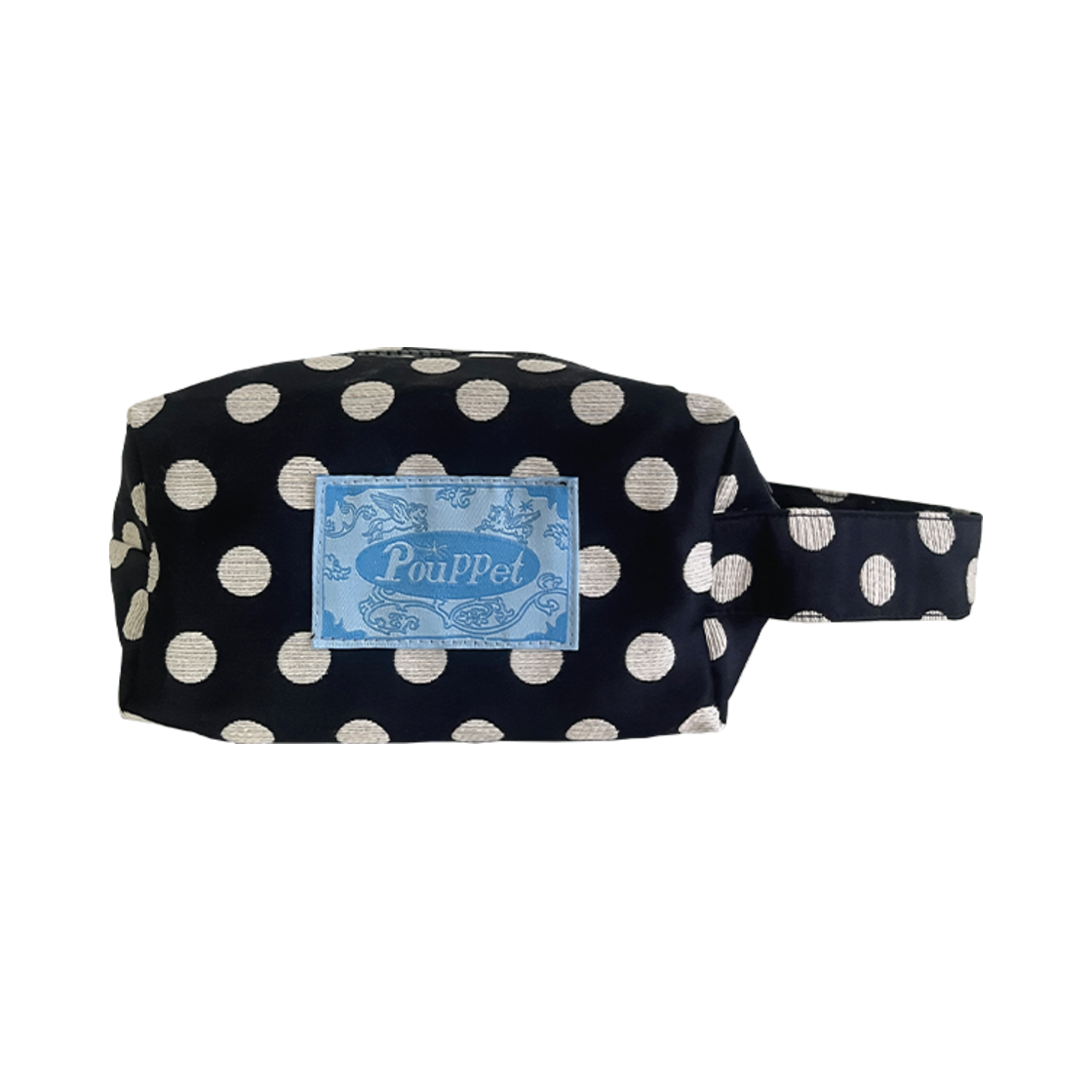 P00000DG POUPPET Silky Dot Pouch Navy