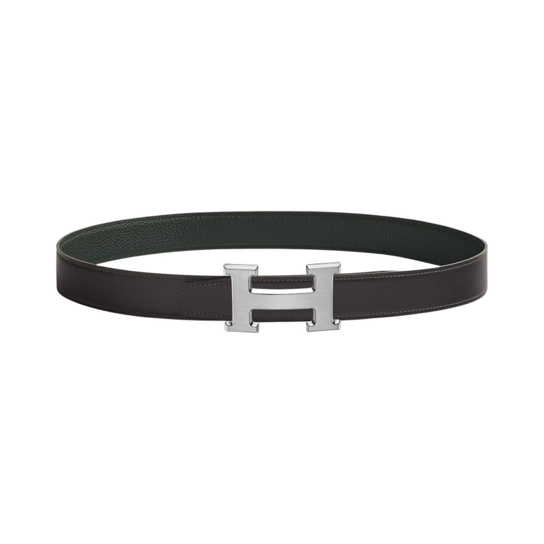 에르메스 H 벨트 버클 & 리버서블 가죽 스트랩 32mm & 그리 모옌 그래파이트 베르 퐁쎄(Hermes H Belt Buckle & Reversible Leather Strap 32mm & Gris Moyen Graphite Vert Fonce) - 1