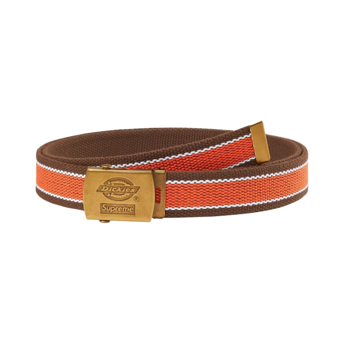 슈프림 x 디키즈 스트라이프 웨빙 벨트 브라운 - 22SS