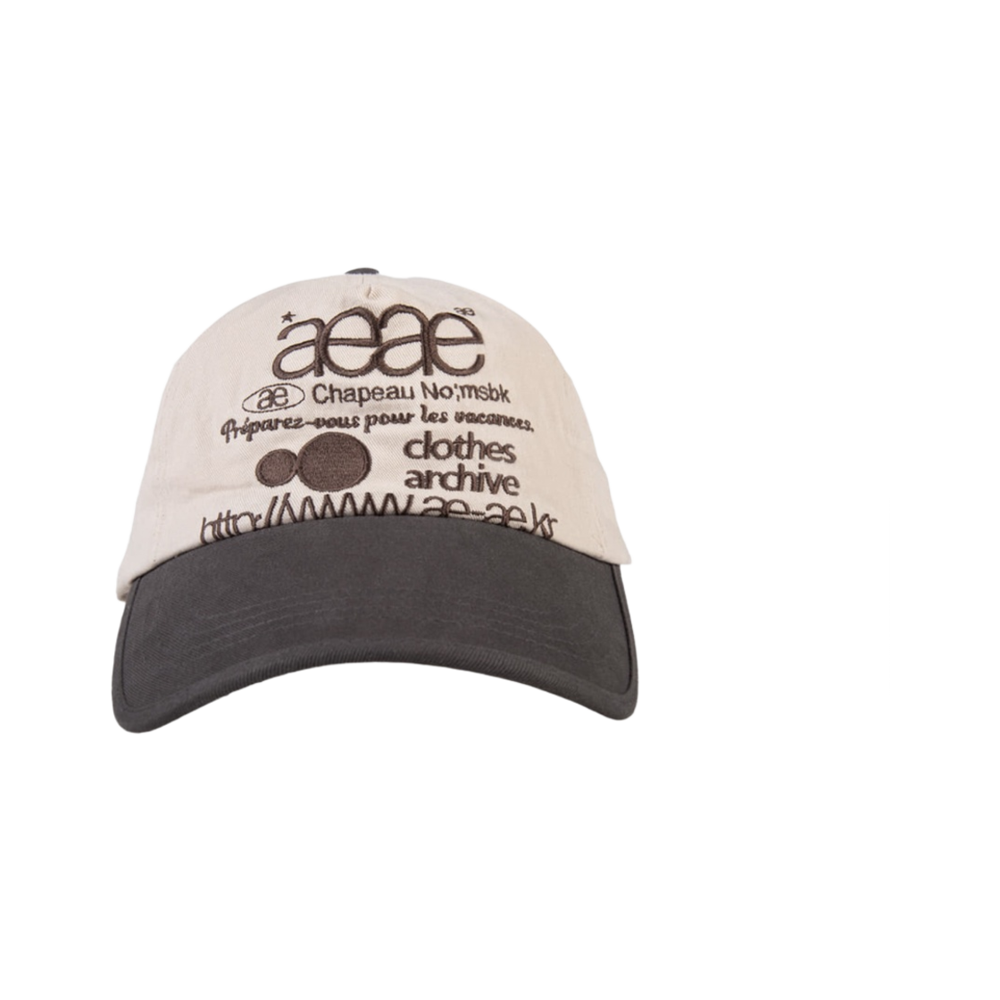 에이이에이이 웹 로고 5 패널 캡 차콜 모카