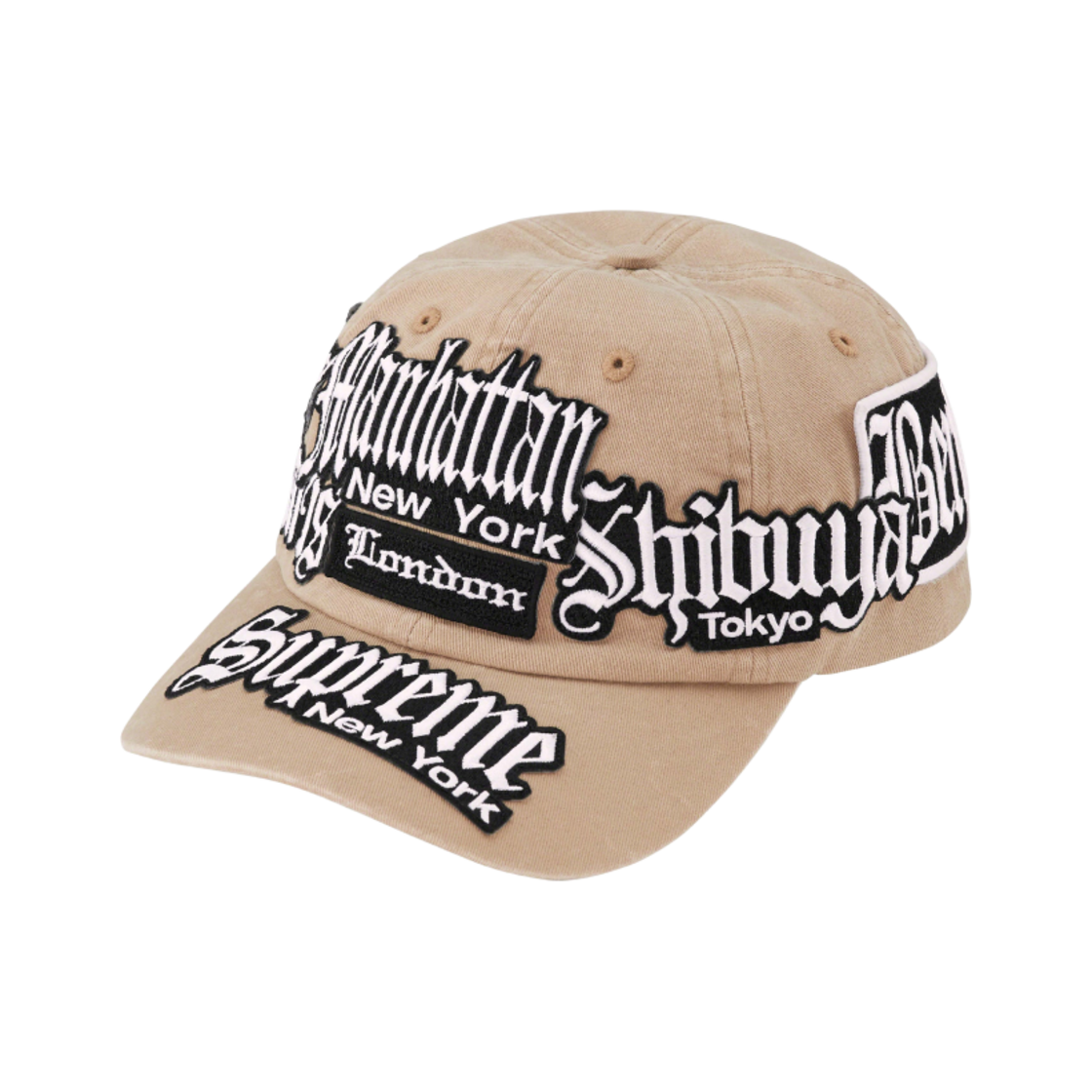 슈프림 시티 패치 6-패널 카키 - 23SS(Supreme City Patches 6-Panel Khaki - 23SS) - 1
