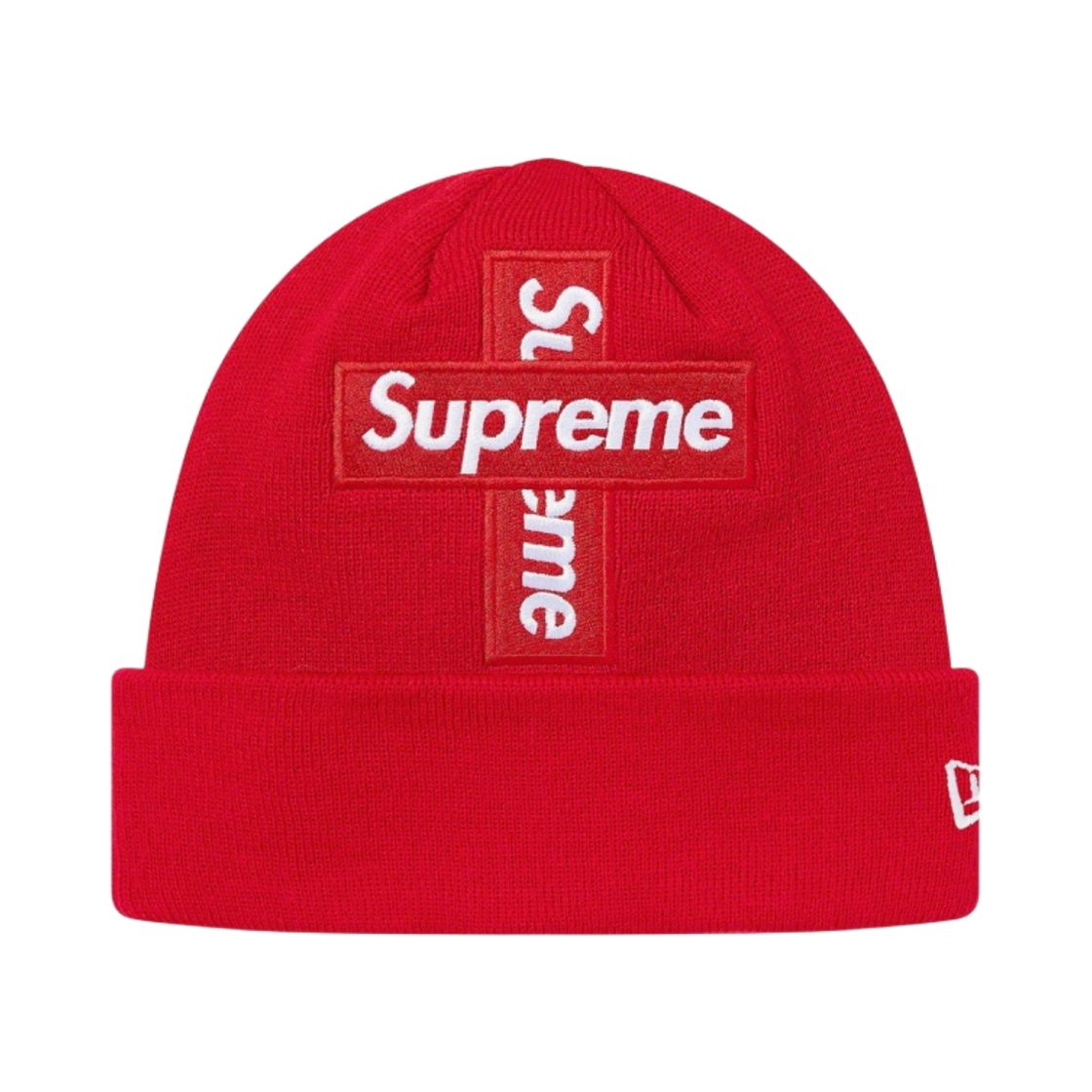 슈프림 뉴에라 크로스 박스로고 비니 레드 - 20FW(Supreme New Era Cross Box Logo Beanie Red - 20FW) - 1