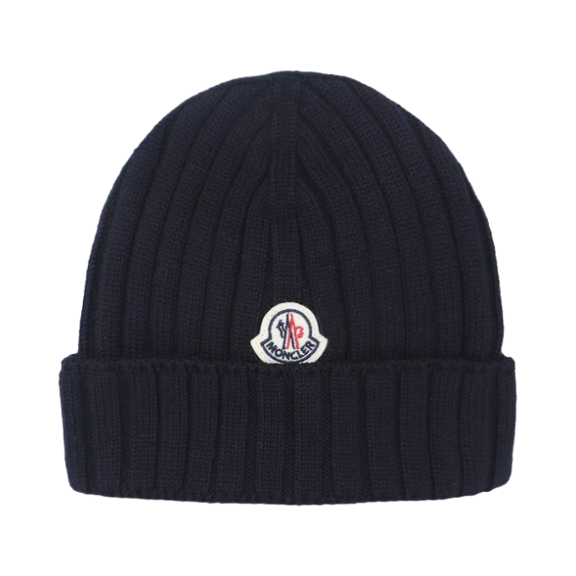 (키즈) 몽클레르 로고 패치 비니 네이비 블루 - 24FW((Kids) Moncler Logo Patch Beanie Navy Blue - 24FW) - 1