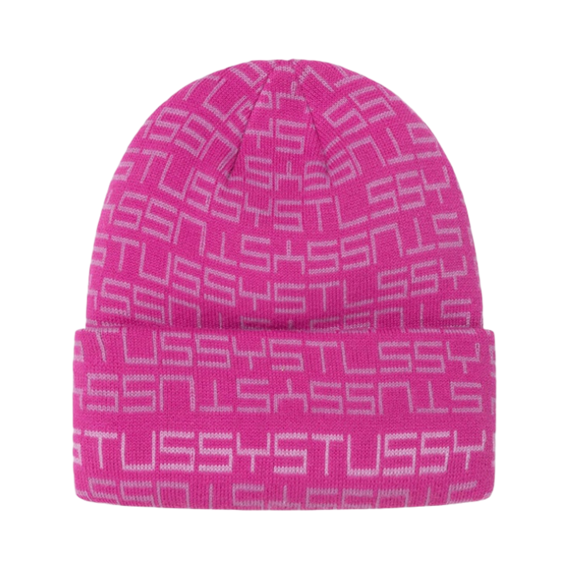 1321114 Stussy Jacquard Cuff Beanie Fuchsia