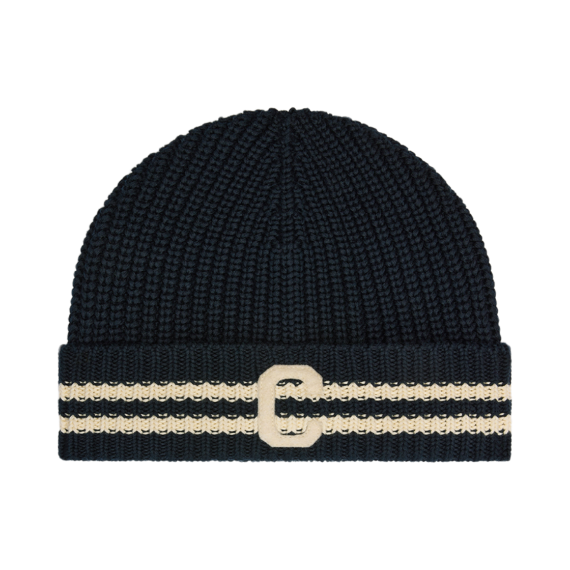 2ADAV347Y-07PM Celine Initial Beanie in Cotton Navy Ecru