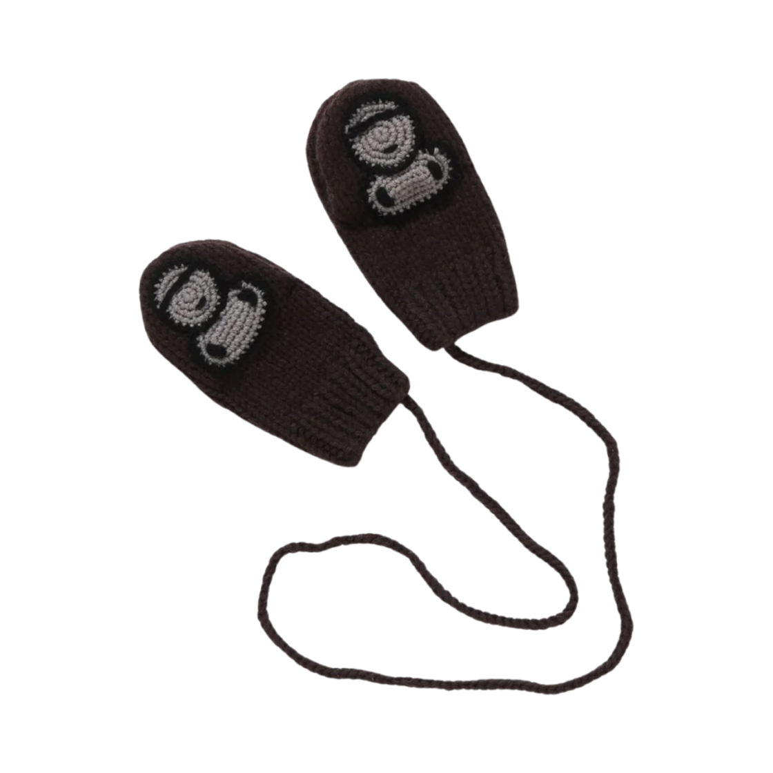 0ZXGVK382004N (Kids) BAPE Baby Milo Wool Mix Knit Mittens Black