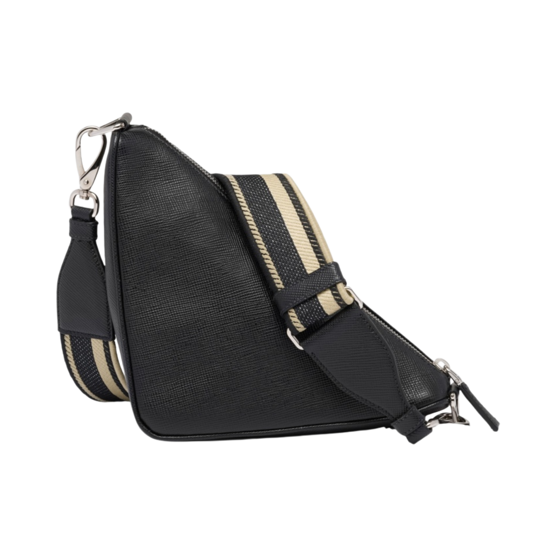 프라다 사피아노 트라이앵글 백 블랙(Prada Saffiano Triangle Bag Black) - 3