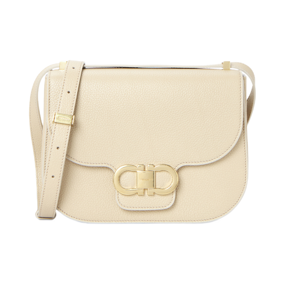 219867-781035 Ferragamo Gancini Cross Bag Beige