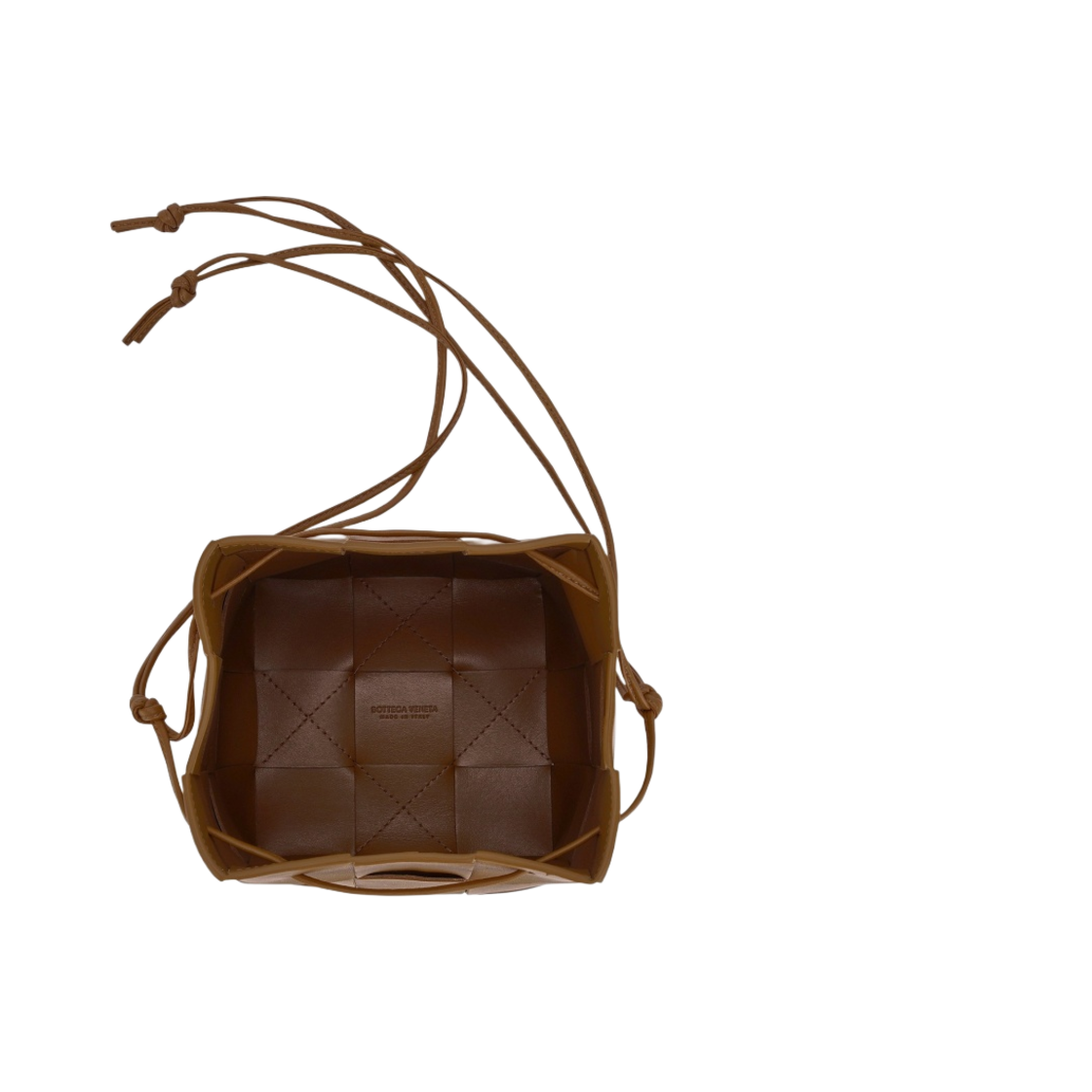 680218VCQC42593 Bottega Veneta Small Leather Cassette Bucket Bag Camel - #3