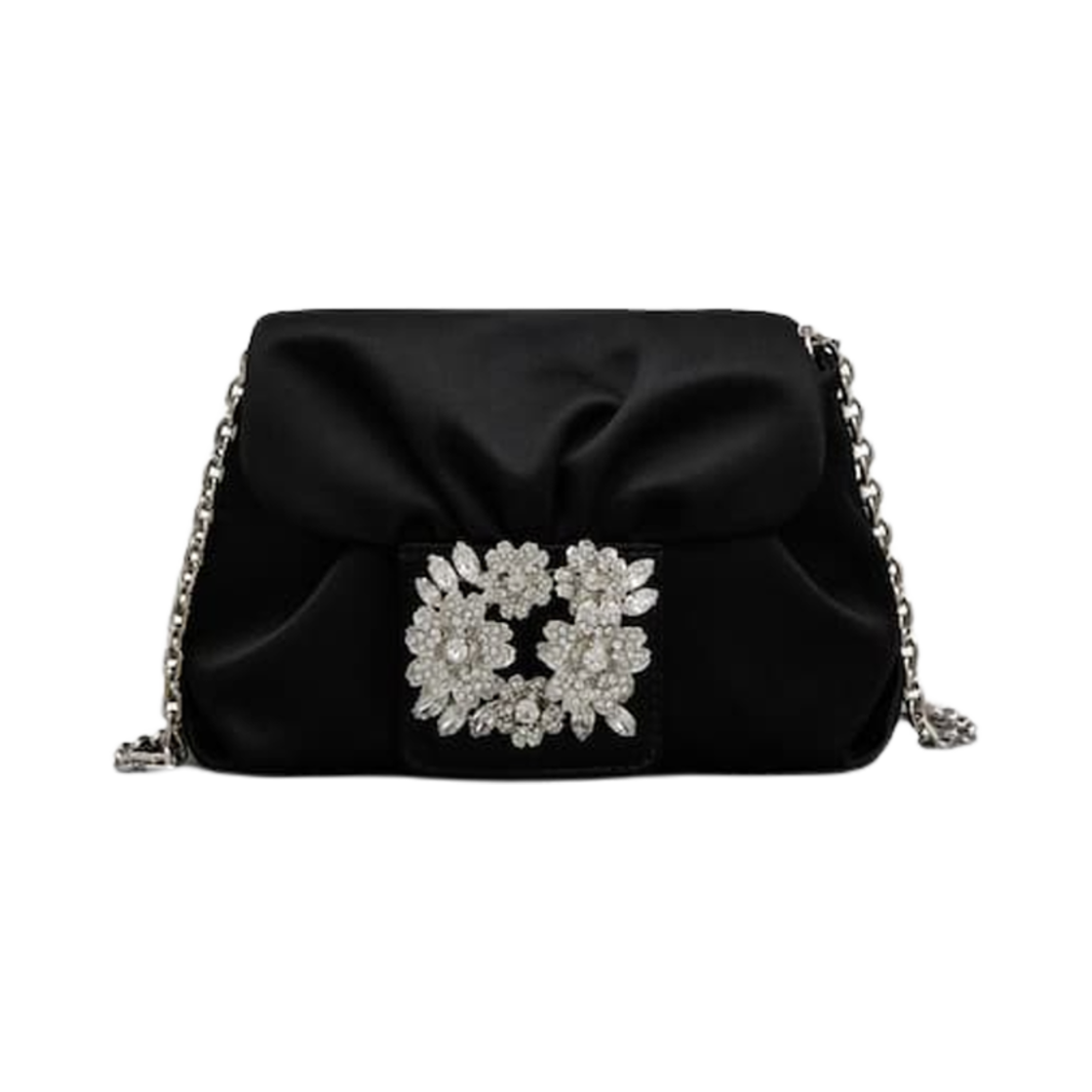 로저 비비에 사틴 에플로레상스 마이크로 클로치 블랙(Roger Vivier Efflorescence Micro Clutch in Satin Black)