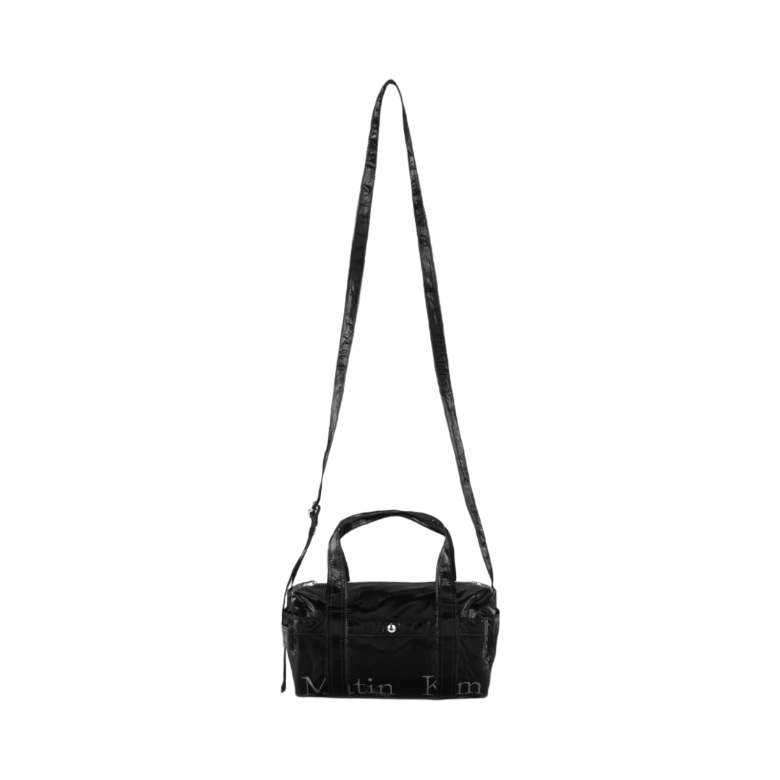 - Matin Kim Glossy Logo Sporty Mini Duffel Bag Black - 대표 이미지 #1