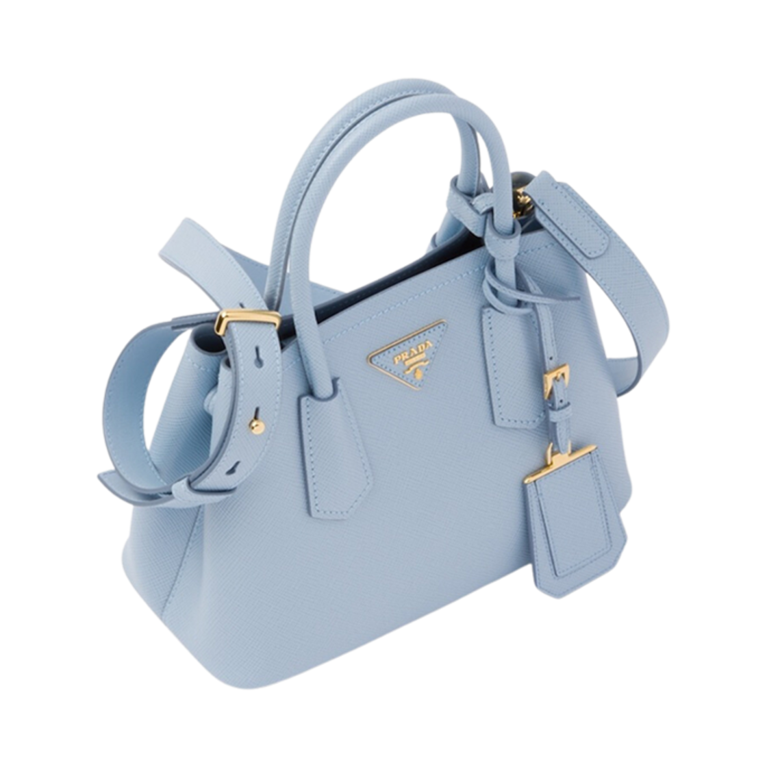 1BG443-2A4A-F0076 Prada Double Saffiano Leather Mini Bag Light Blue - #2