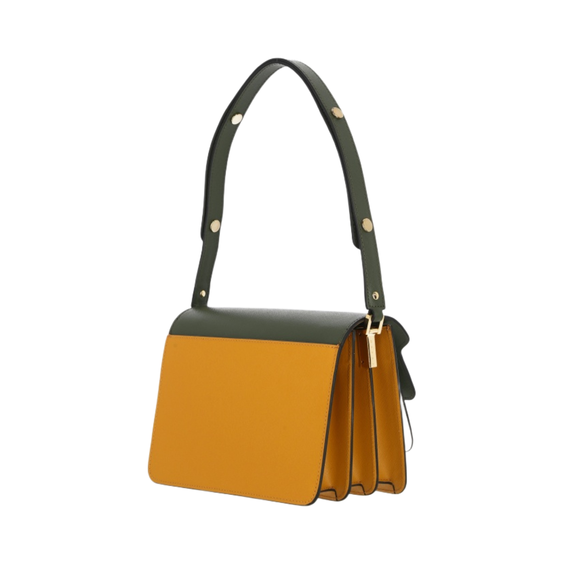 마르니 사피아노 미니 트렁크백 가제보 릴리 화이트 펌킨(Marni Saffiano Mini Trunk Bag Gazebo Lily White Pumpkin) - 3