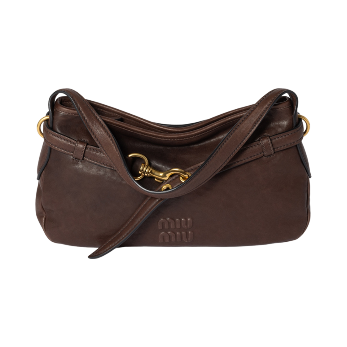 5BC182-2BBL-F0NBL Miu Miu Aventure Nappa Leather Bag Brown