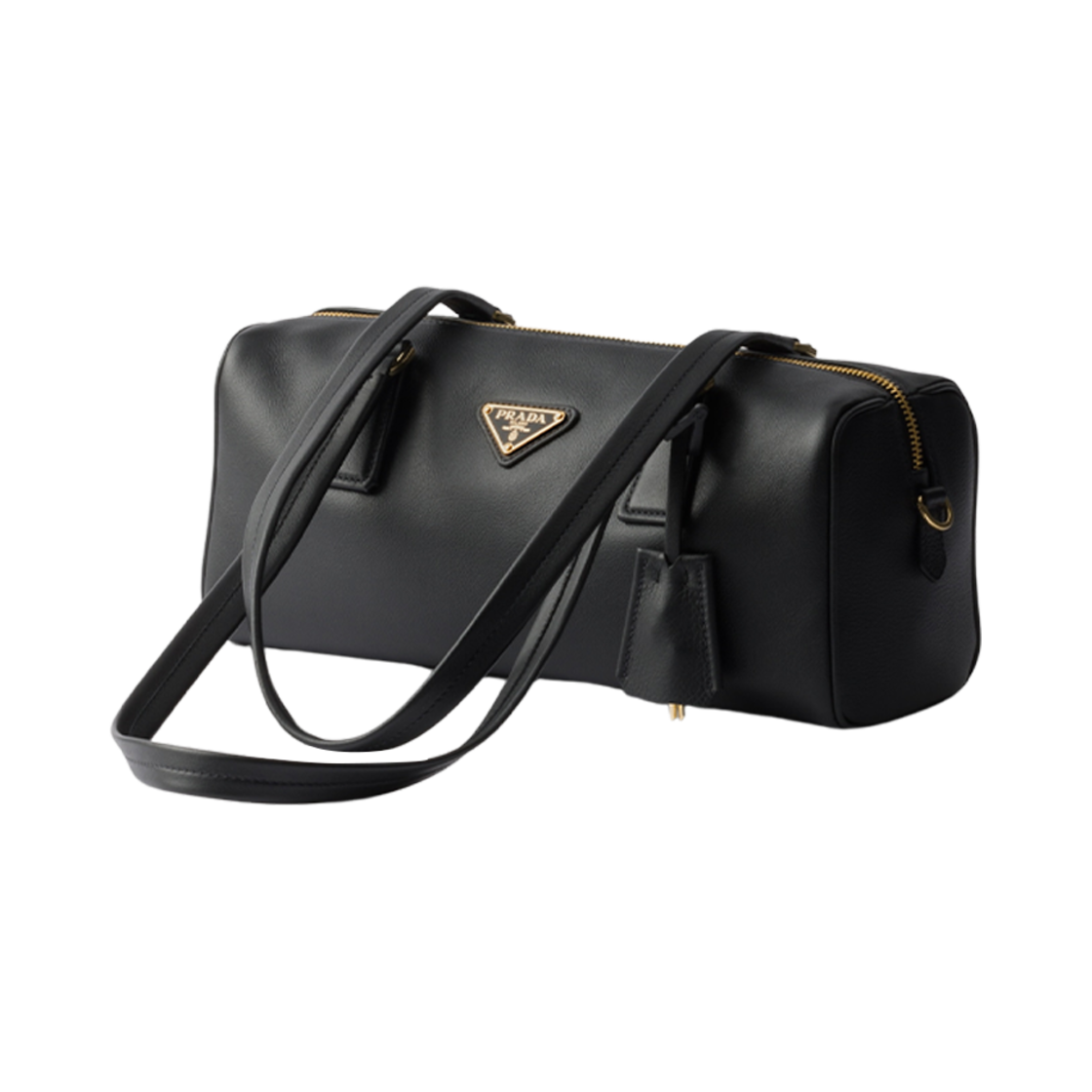 프라다 미디움 레더 탑 핸들 백 패드락 블랙(Prada Medium Leather Top-Handle Bag with Padlock Black) - 3