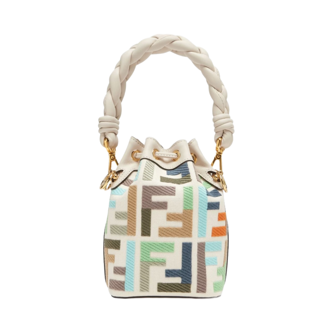 펜디 몬트레조 FF 자수 캔버스 미니백 멀티컬러(Fendi Mon Tresor FF Embroidery Canvas Mini Bag with Multicolor) - 3