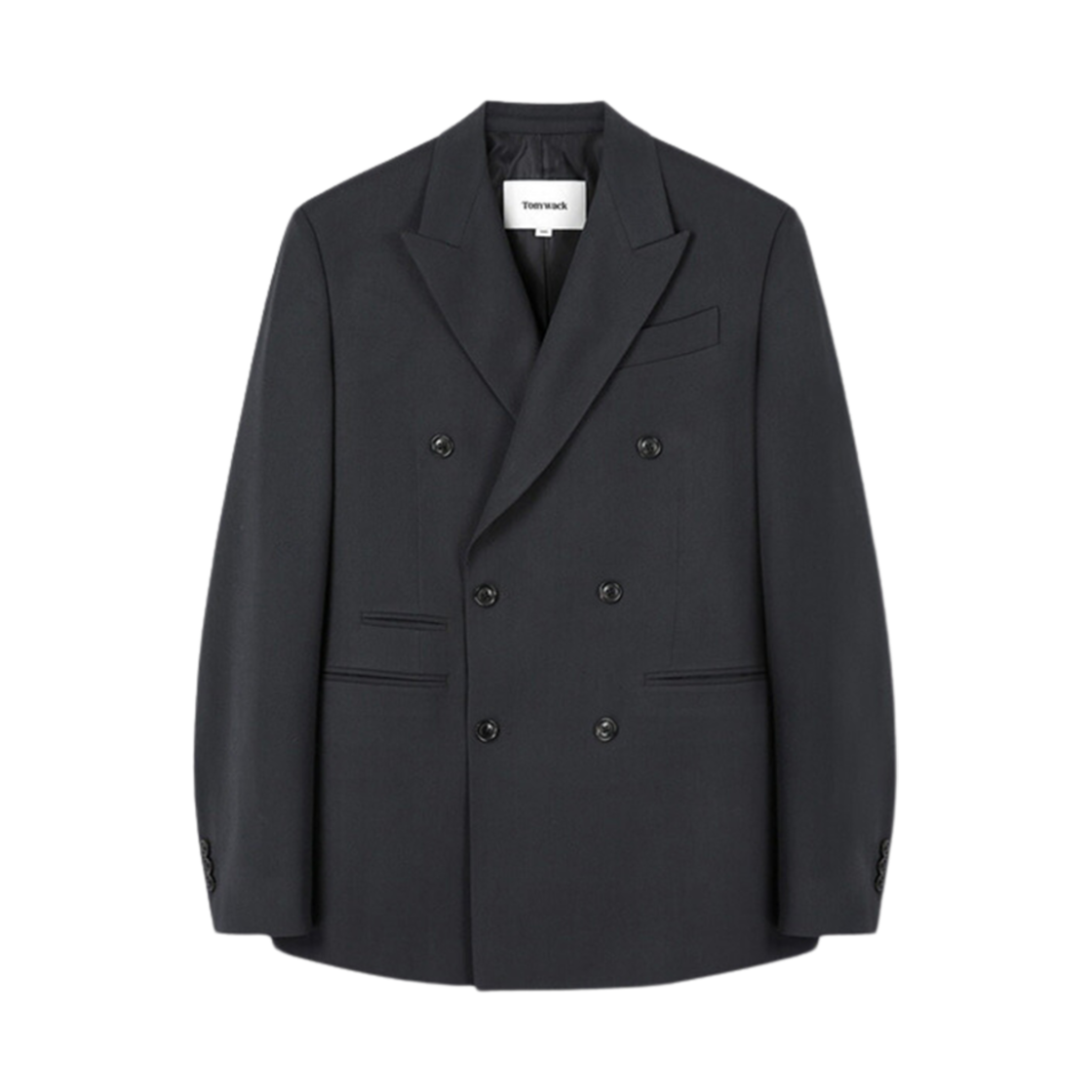 토니웩 울 트윌 더블 브레스티드 테일러드 블레이저 카본 그레이