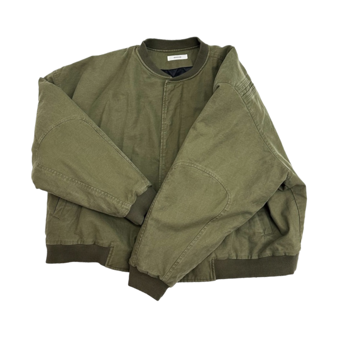 논노드 서퍼 다이 서지 봄버 자켓 빈티지 카키(Nonnod Sulfur Dye Serge Bomber Jacket Vintage Khaki)