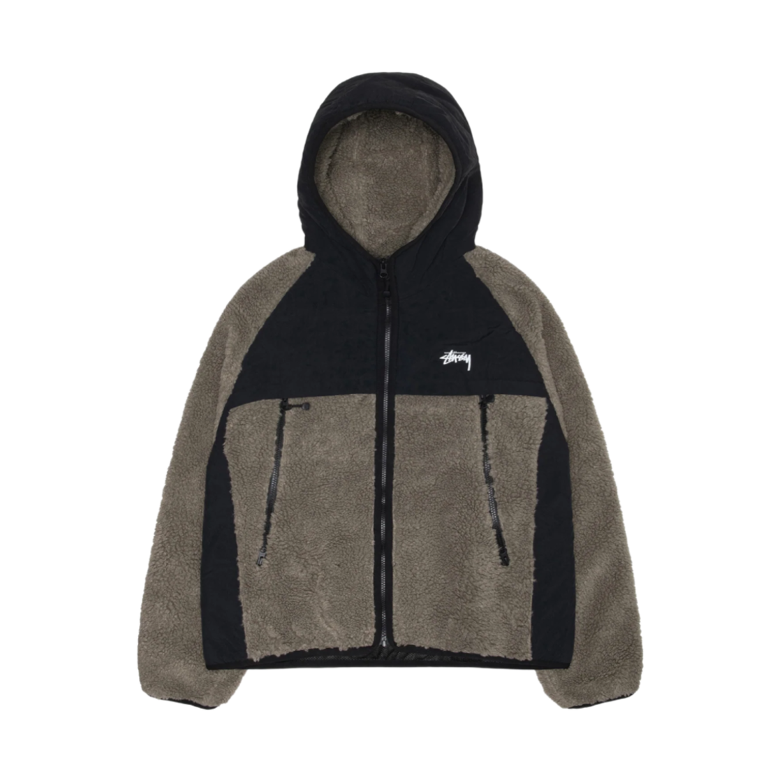 스투시 쉐르파 패널드 후드 자켓 스톤