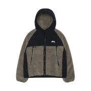 Stussy Sherpa Paneled Hooded Jacket Stone