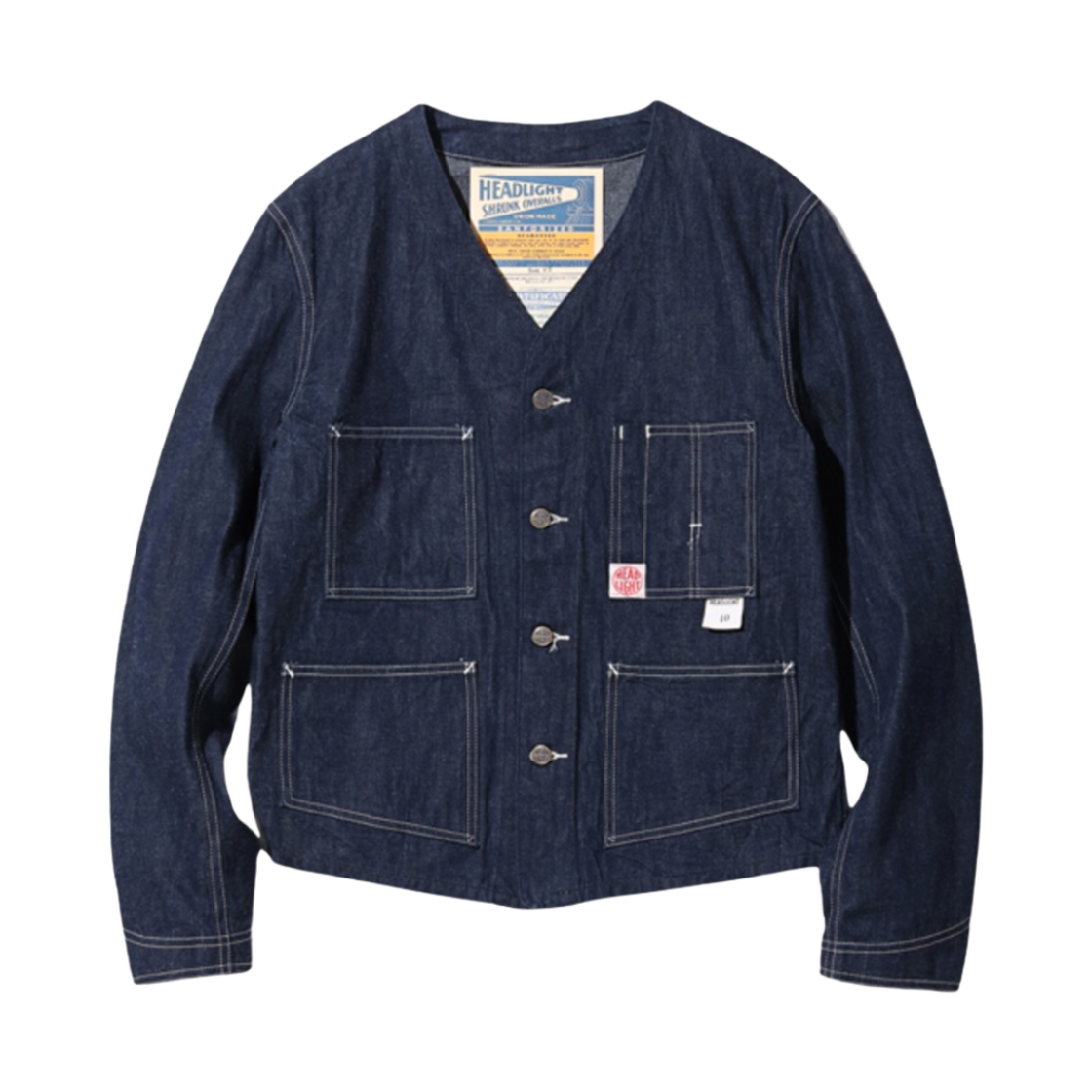 HD15236 Sugar Cane Headlight 10 oz. Blue Denim Vest Full Sleeves One Wash