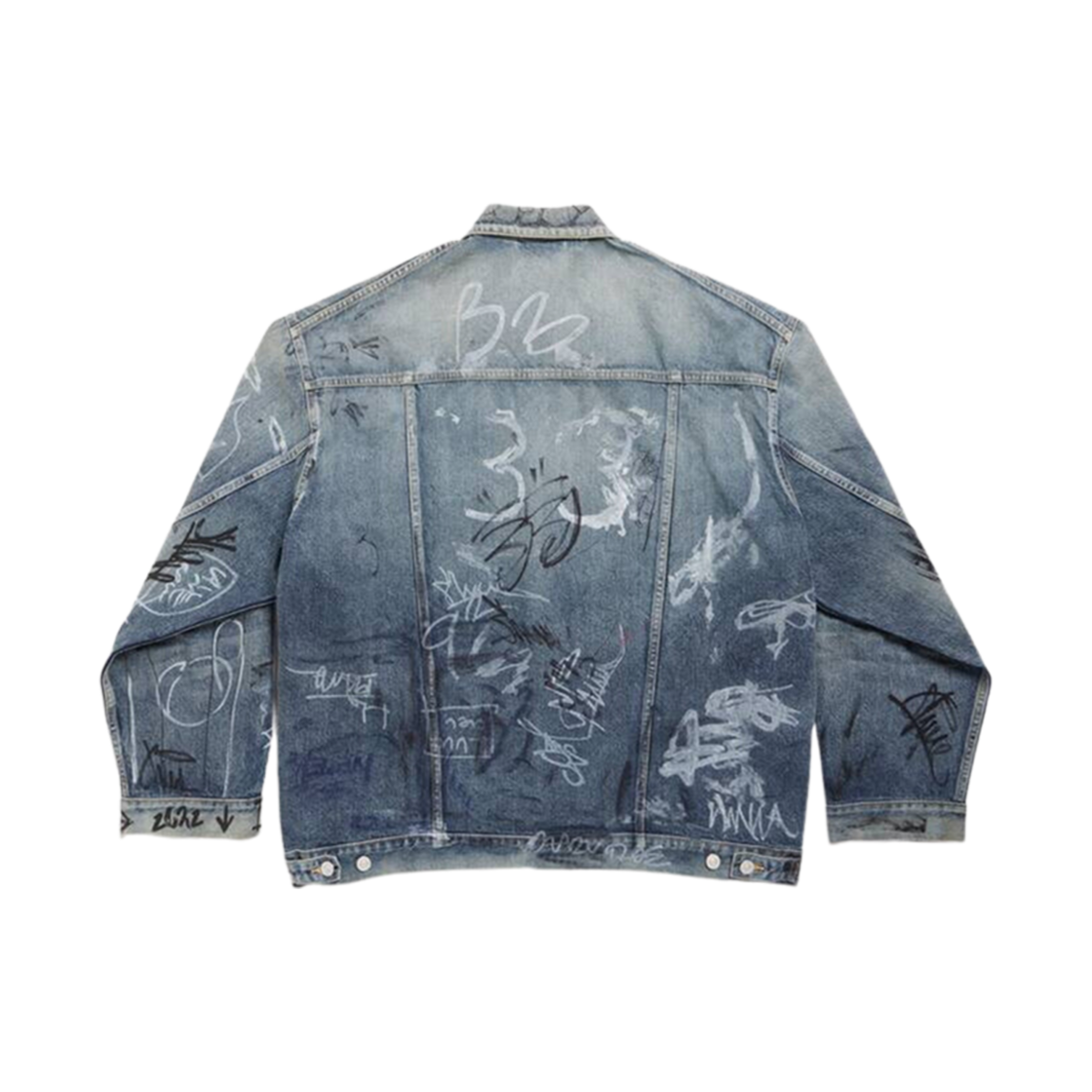 발렌시아가 그래피티 오버사이즈 자켓 라이트 블루(Balenciaga Graffiti Oversized Jacket Light Blue) - 2