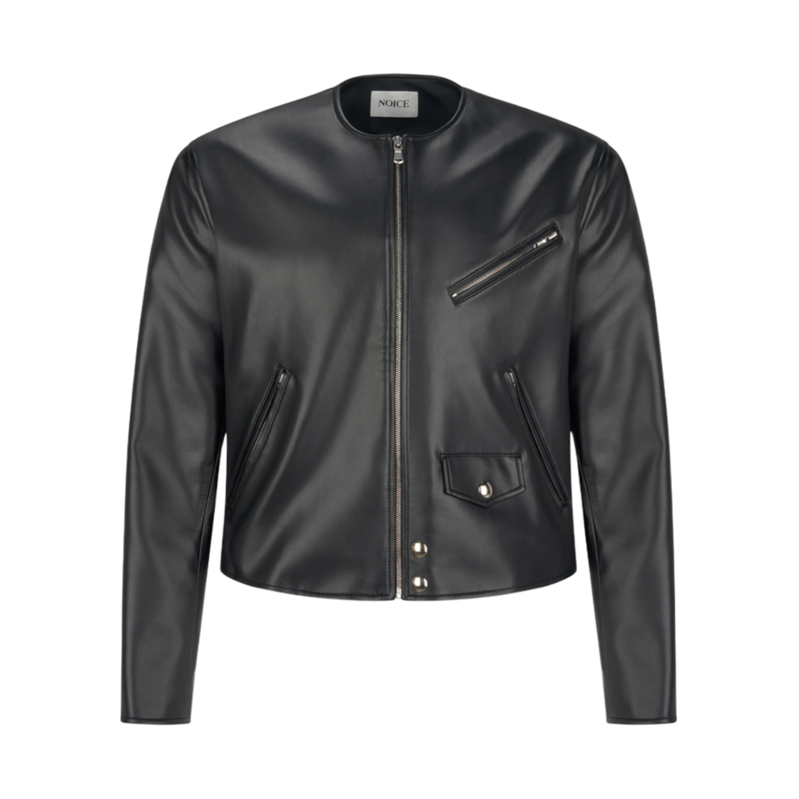 NMA5SWJ06BK Noice Motorcycle Faux Leather Jacket Black