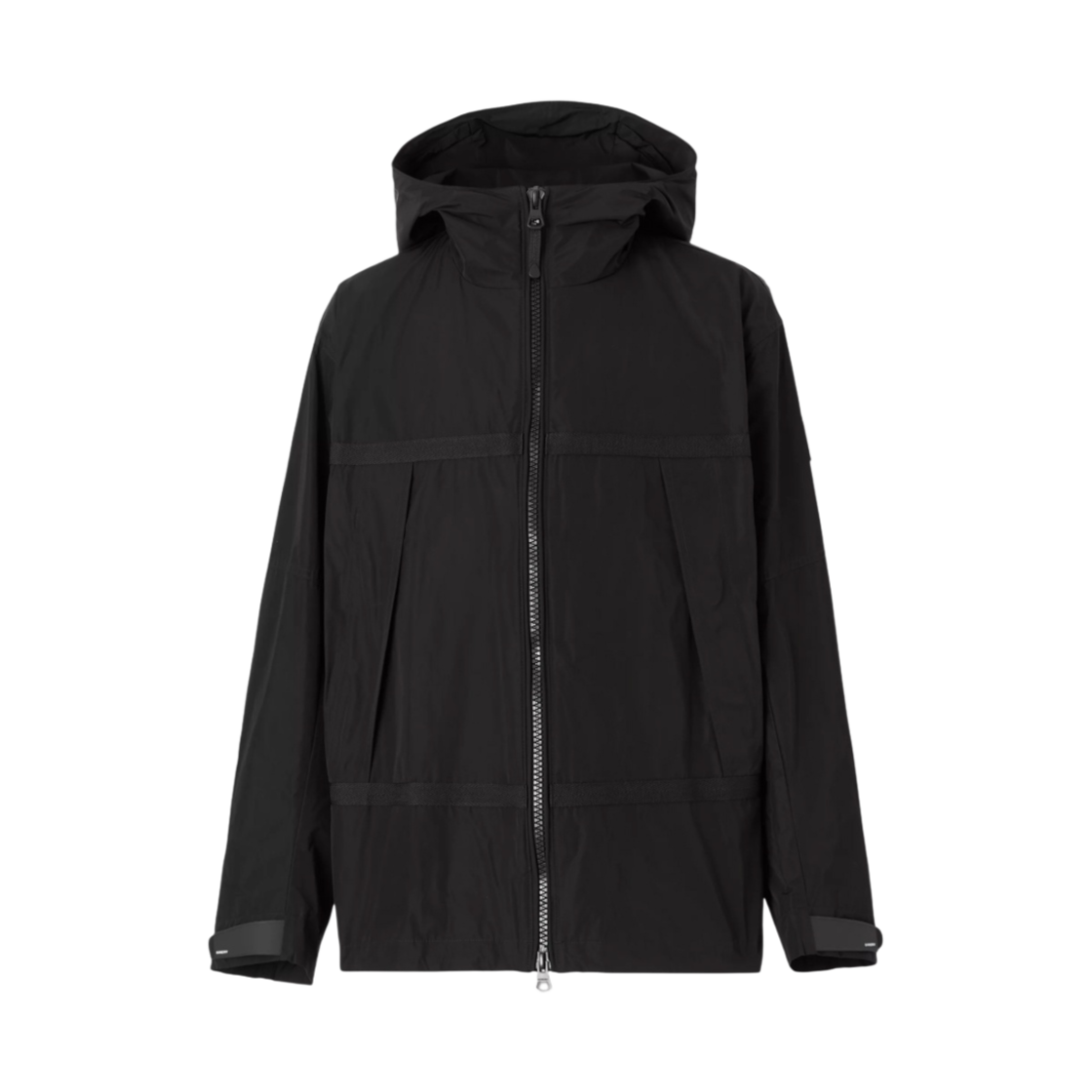 8051009 Burberry Logo Applique Lightweight Hooded Jacket Black