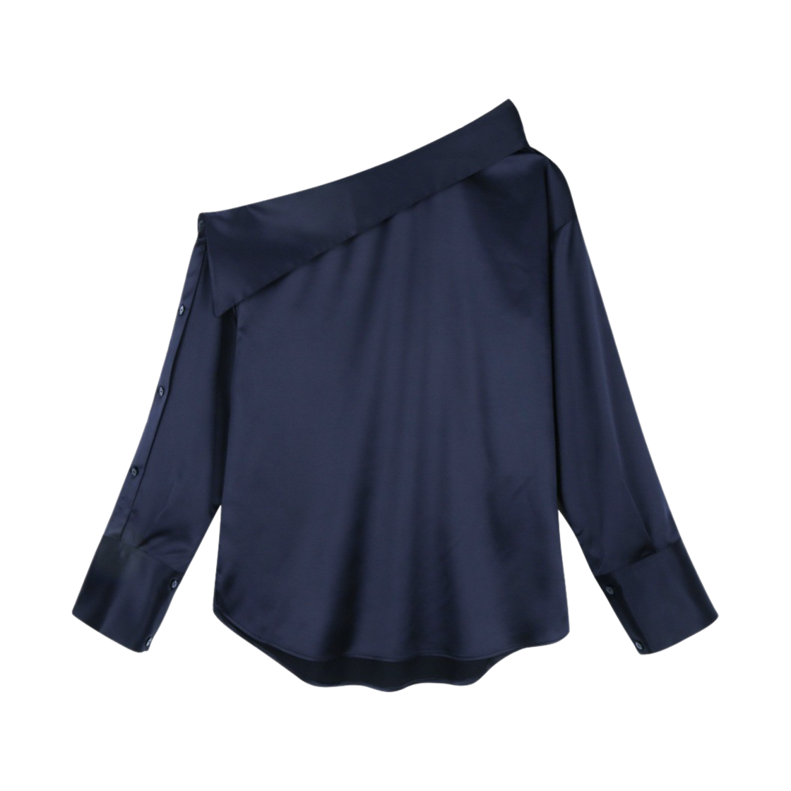 해브레스 우먼 이본 원 숄더 블라우스 네이비(Haveless Women Evorn One Shoulder Blouse Navy)
