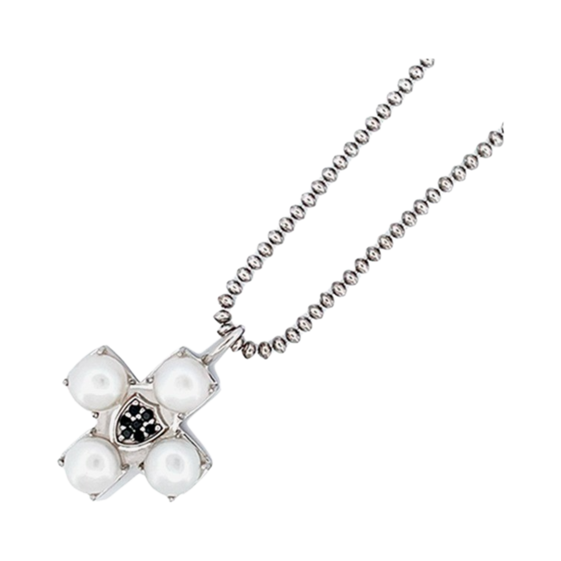 스쿠도 펄 블랙 스톤 네클리스(Scudo Pearl Black Stone Necklace) - 1