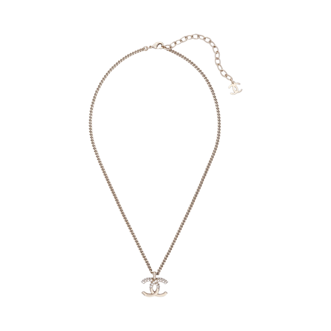 (W) 샤넬 네클리스 메탈 디아만테 & 골드 크리스탈