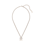 (W) Chanel Necklace Metal Diamantes & Gold Crystal