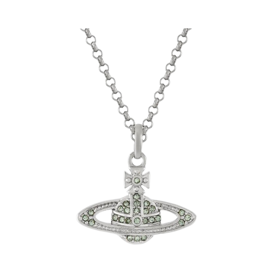 비비안 웨스트우드 미니 바스 릴리프 펜던트 실버 크리서베럴(Vivienne Westwood Mini Bas Relief Pendant Silver Chrysolite)