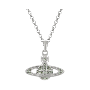 Vivienne Westwood Mini Bas Relief Pendant Silver Chrysolite