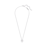 (W) Ferragamo Gancio 3D Crystal Necklace Brass Glass & Palladium