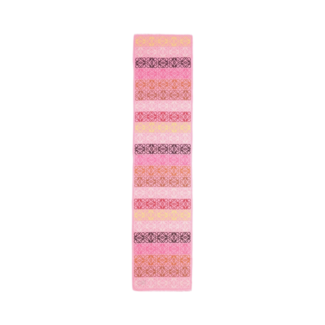 로에베 아나그램 라인 스카프 인 울 실크 앤 캐시미어 핑크 튤립 멀티컬러(Loewe Anagram Lines Scarf In Wool Silk and Cashmere Pink Tulip Multicolor)